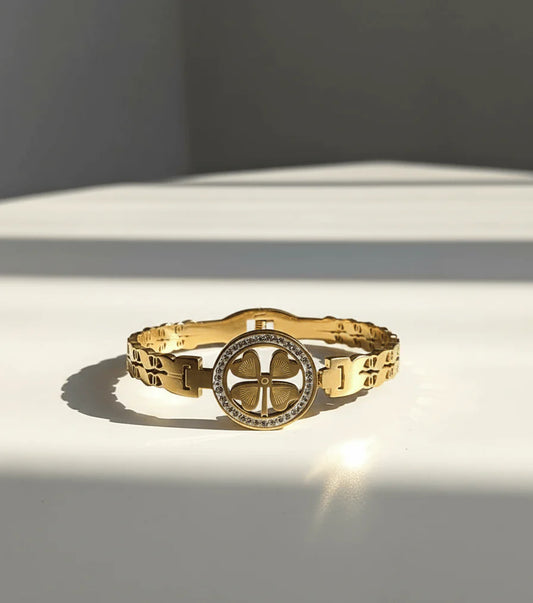 Four-Leaf Charm Bangle